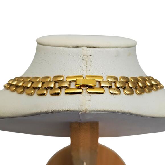 Gold Chain Necklace Classic Oval Link Statement Retro 80s Collar Choker Layered - Picture 4 of 6